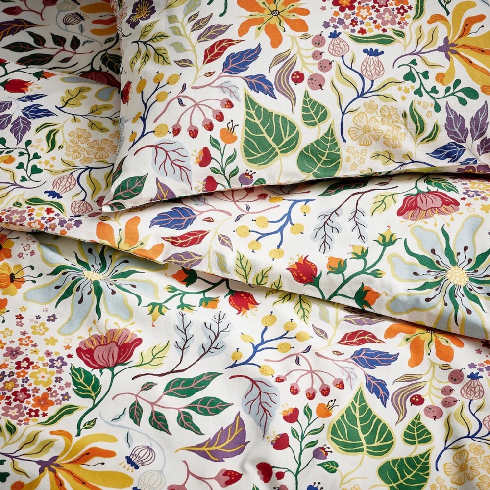 STRANDLUMMER Duvet cover & pillowcases, floral, King Size - Picture 6 of 6
